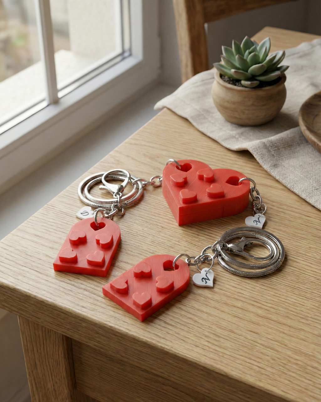 Lego Heart Keychain