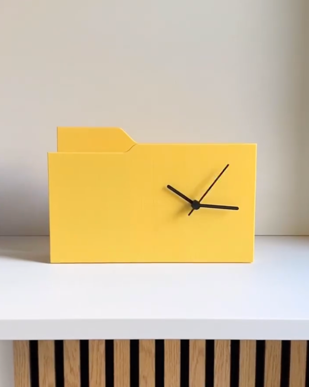 Folder Desk Organizer with Clock & Photo Frame