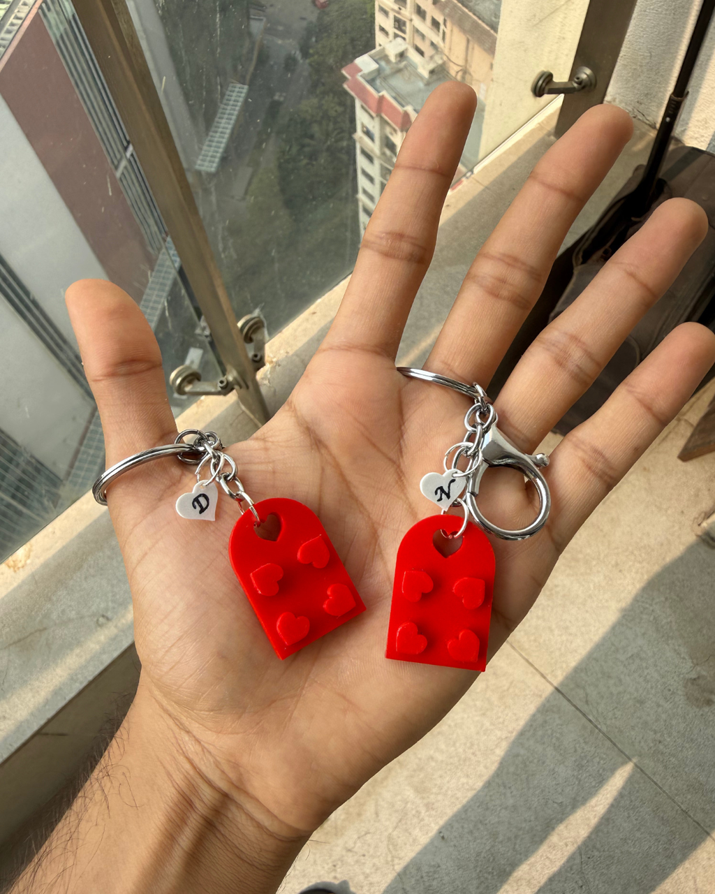 Lego Heart Keychain