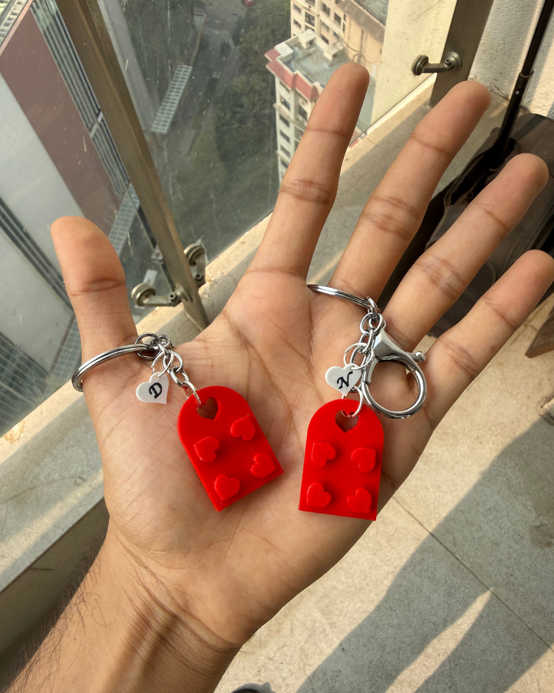 Lego Heart Keychain