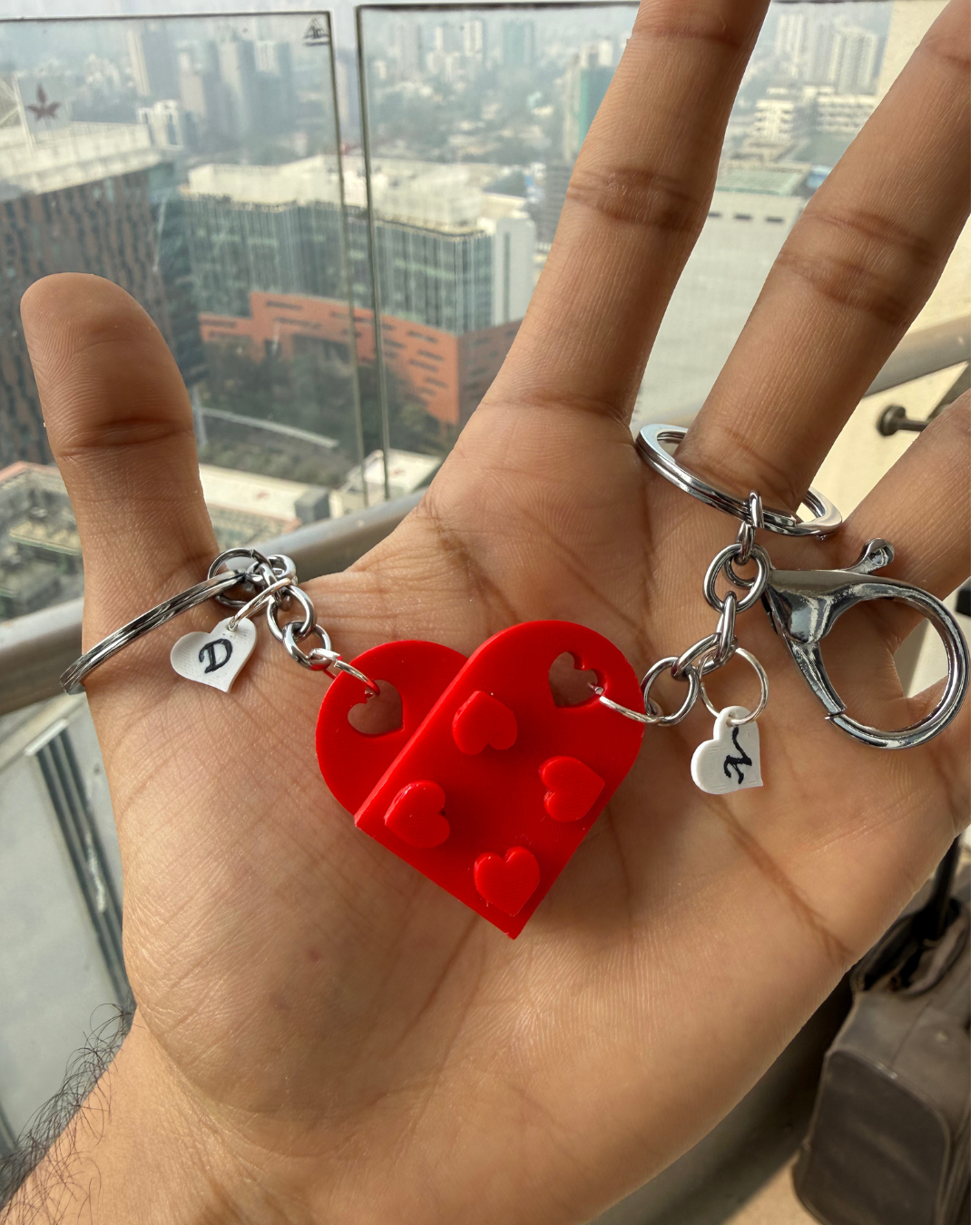 Lego Heart Keychain