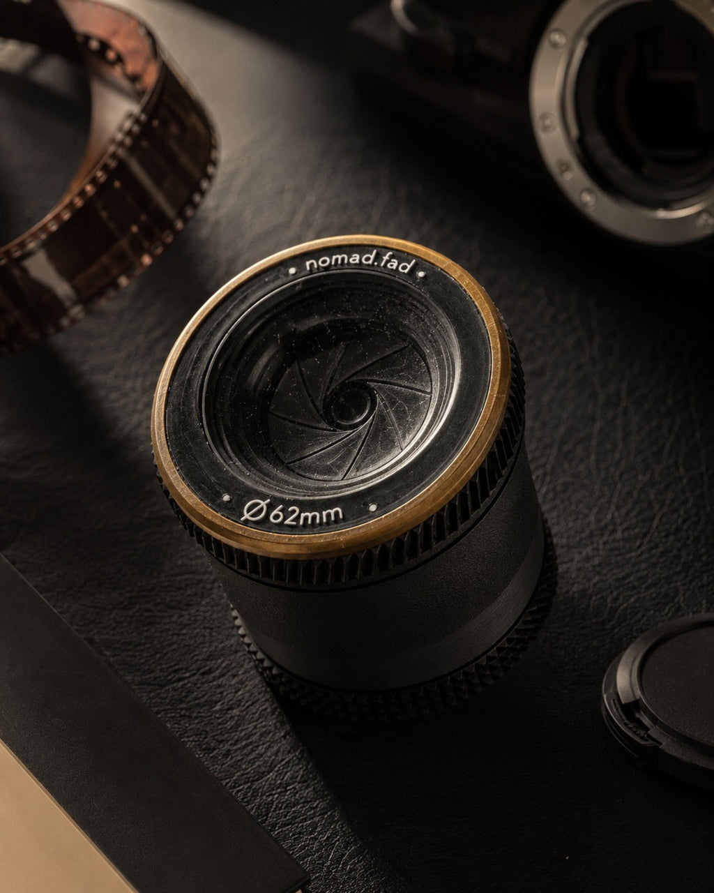  camera lens at first glance, a grinder at second. Designed to blend seamlessly into any creator's workspace while hiding a surprisingly functional purpose.