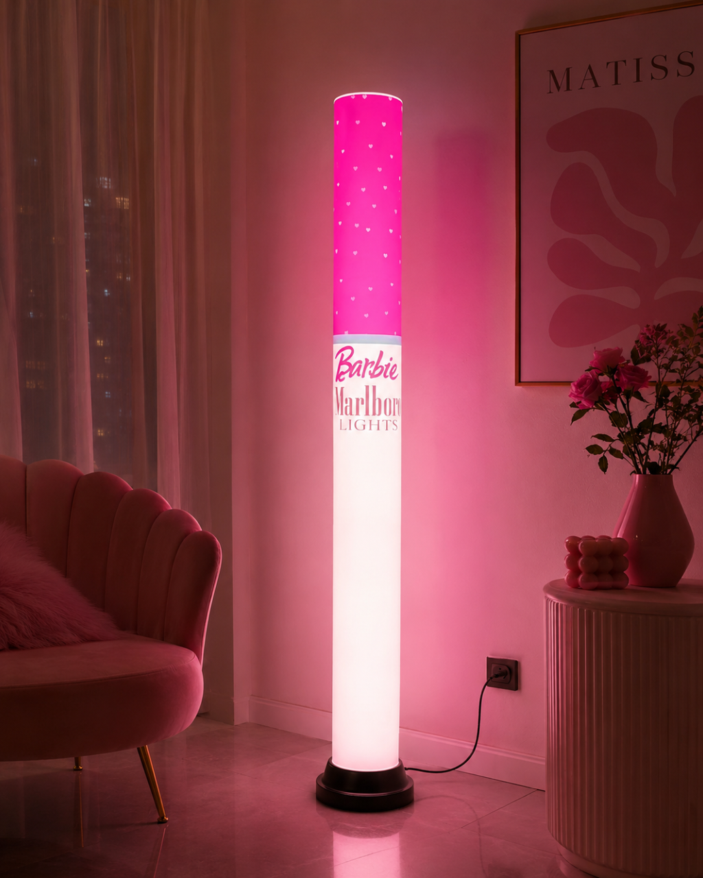 Barbie-themed table lamp marlboro cigarette lamp