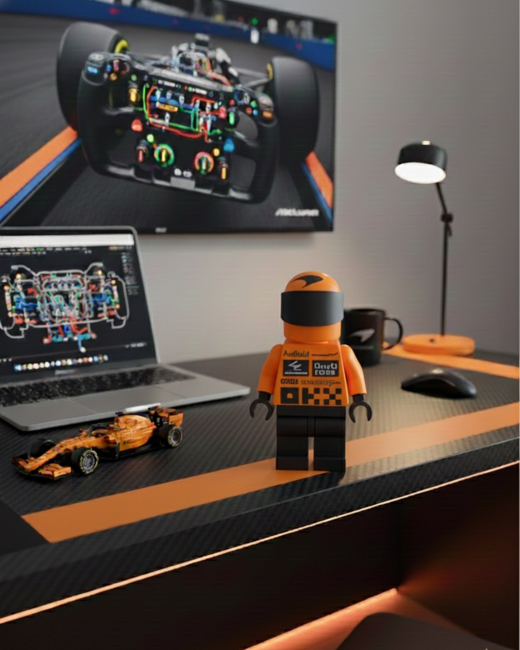 Bring racing energy to your space with the F1 McLaren Man, a bold decor piece inspired by motorsport culture, perfect for fans who live life in the fast lane.