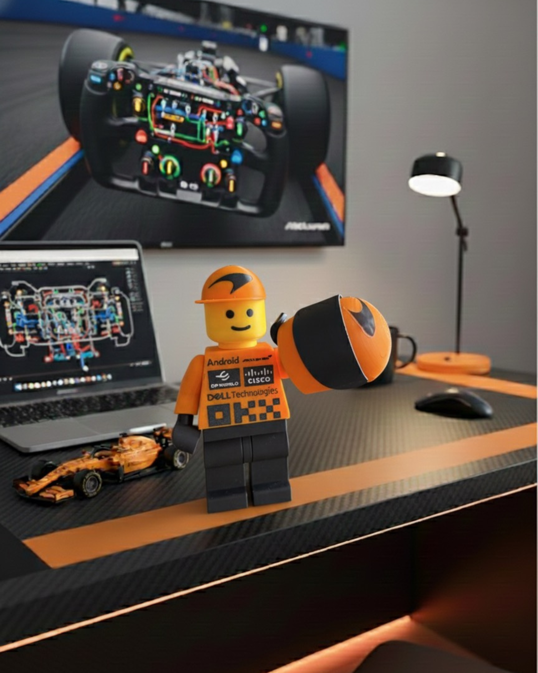 Bring racing energy to your space with the F1 McLaren Man, a bold decor piece inspired by motorsport culture, perfect for fans who live life in the fast lane.