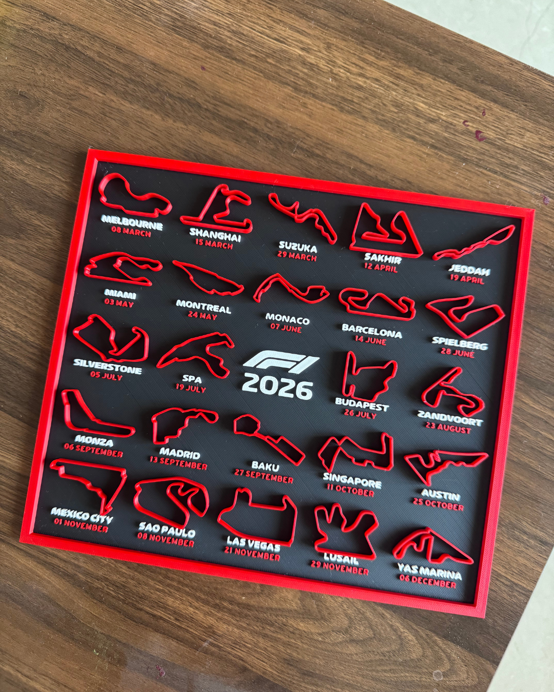 F1 starter pack featuring a Formula 1 themed calendar and coaster set. Aesthetic, functional, and perfect for racing fans, desk setups, and unique gifting.